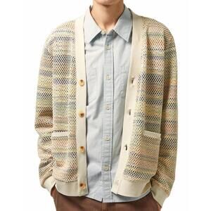 NEW CORRIDOR rainbow mesh cardigan in multicolor
